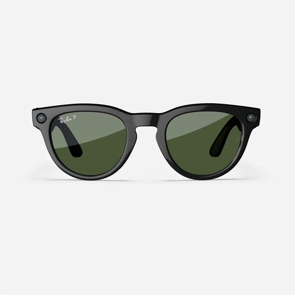 Ray-Ban Meta Headliner, Shiny Black / G15 Green Polarized, Standard, High bridge fit