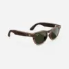 Ray-Ban Meta Headliner, Shiny Warm Stone Transparent/Tint to Dark Green Transitions, Standard, Low bridge fit