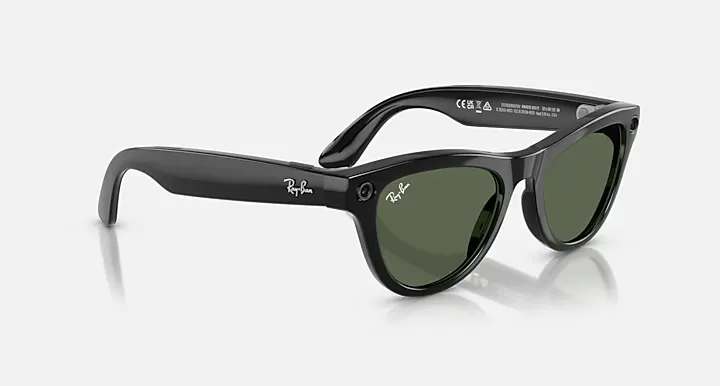 RAY-BAN META SKYLER, Shiny Black, G-15 Green, 52-20, High Bridge Fit