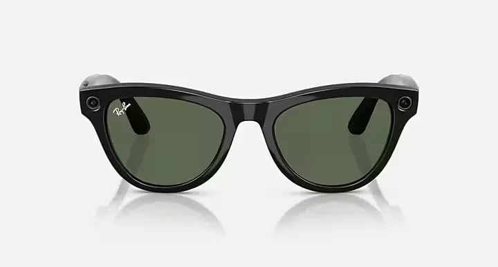 RAY-BAN META SKYLER, Shiny Black, G-15 Green, 52-20, High Bridge Fit