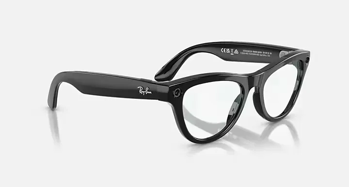 RAY-BAN META SKYLER, Shiny Black, Clear, 52-20, High Bridge Fit