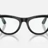 RAY-BAN META SKYLER, Shiny Black, Clear, 52-20, High Bridge Fit