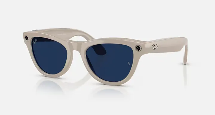 RAY-BAN META SKYLER, Shiny Chalky Gray, Clear/Sapphire Transitions, 52-20, High Bridge Fit
