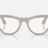 RAY-BAN META SKYLER, Shiny Chalky Gray, Clear/Sapphire Transitions, 52-20, High Bridge Fit