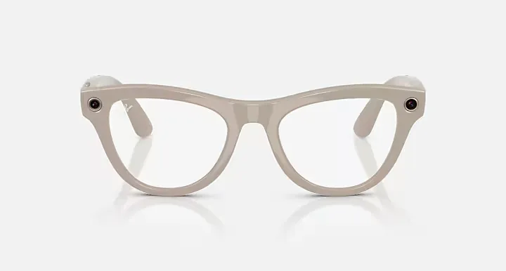 RAY-BAN META SKYLER, Shiny Chalky Gray, Clear/Sapphire Transitions, 52-20, High Bridge Fit
