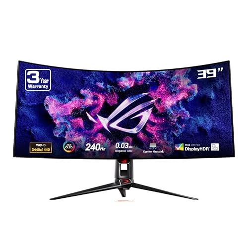 ASUS ROG Swift 39” Ultrawide 800R Curved OLED Gaming Monitor (PG39WCDM)