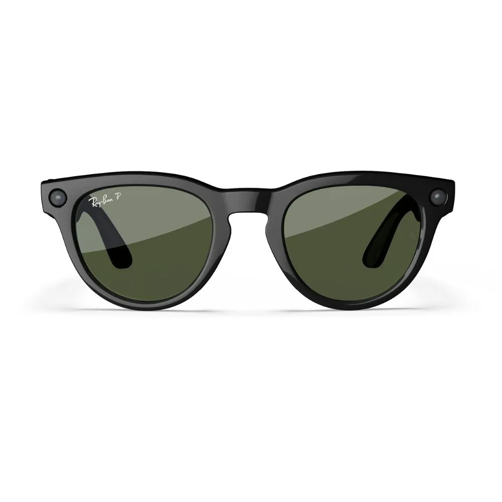 Ray-Ban Meta Headliner (Gen 2), Shiny Black, Green, Standard, Low bridge