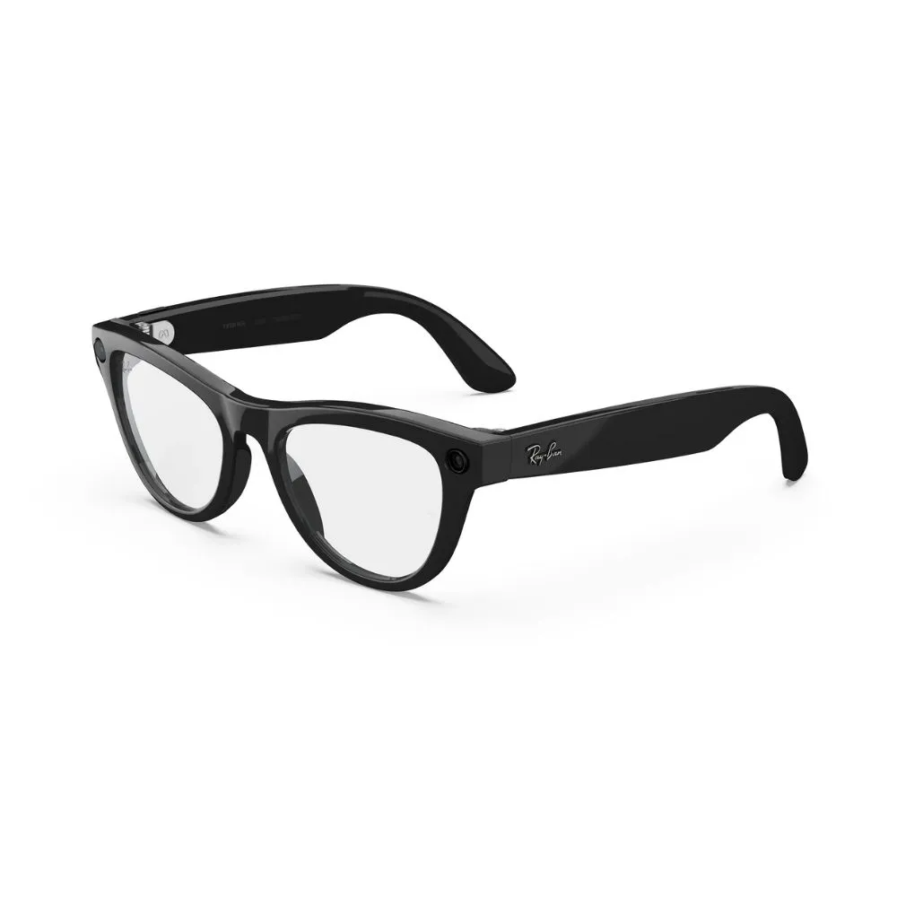 Ray-Ban Meta Skyler (Gen 2), Shiny Black, Clear, Standard, High bridge