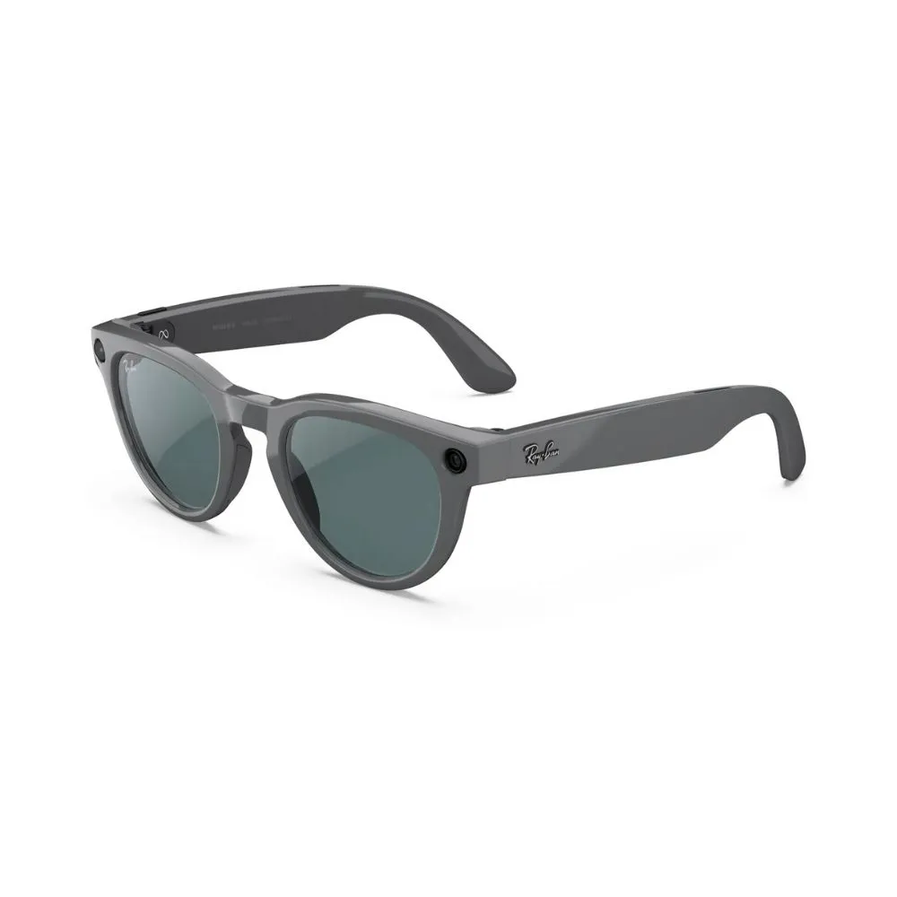 Ray-Ban Meta Headliner (Gen 2), Shiny Asteroid Grey, Clear to Emerald Transitions, Standard, High bridge
