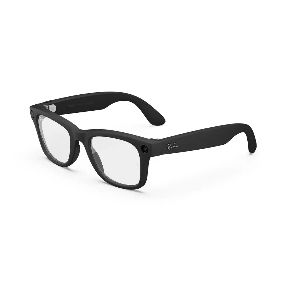 Ray-Ban Meta Wayfarer (Gen 2), Matte Black, Clear, Standard, High bridge