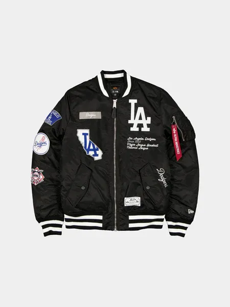 Alpha Industries LOS ANGELES DODGERS X ALPHA X NEW ERA MA-1 BOMBER JACKET (BLACK)