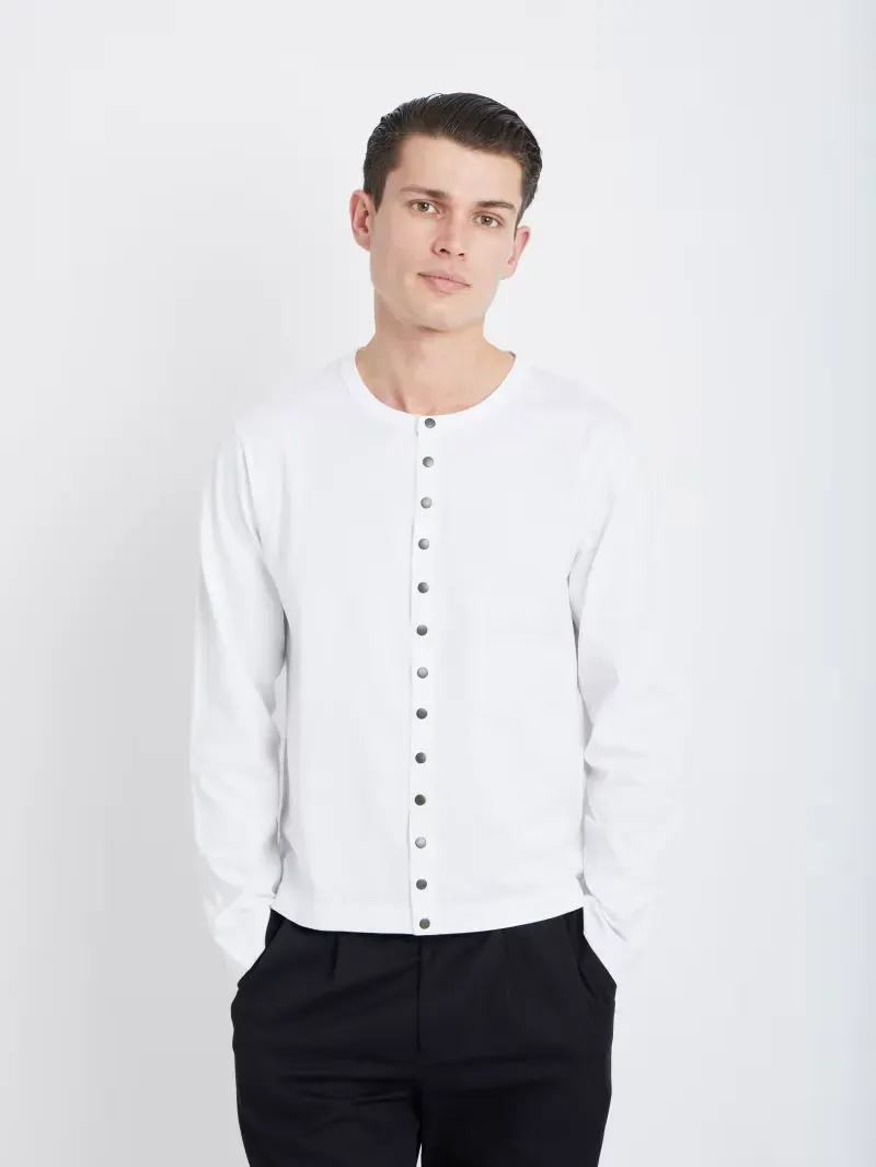 agnès b white organic cotton Titien cardigan