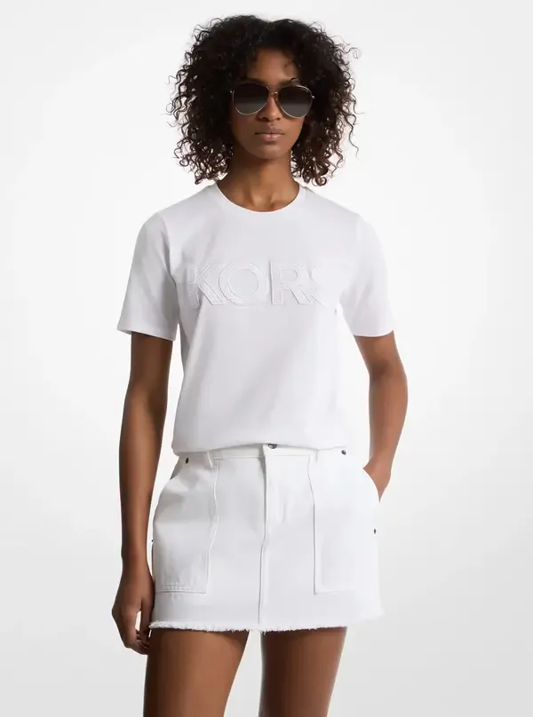Michael Kors Sequined Logo Cotton T-Shirt 7商品